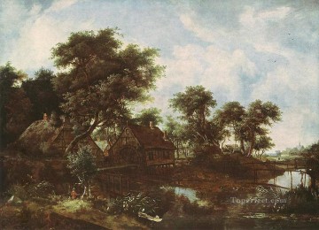 ブルック川の流れ Painting - 水車小屋オーク ドレスデンの風景マインデルト ホッベマ川